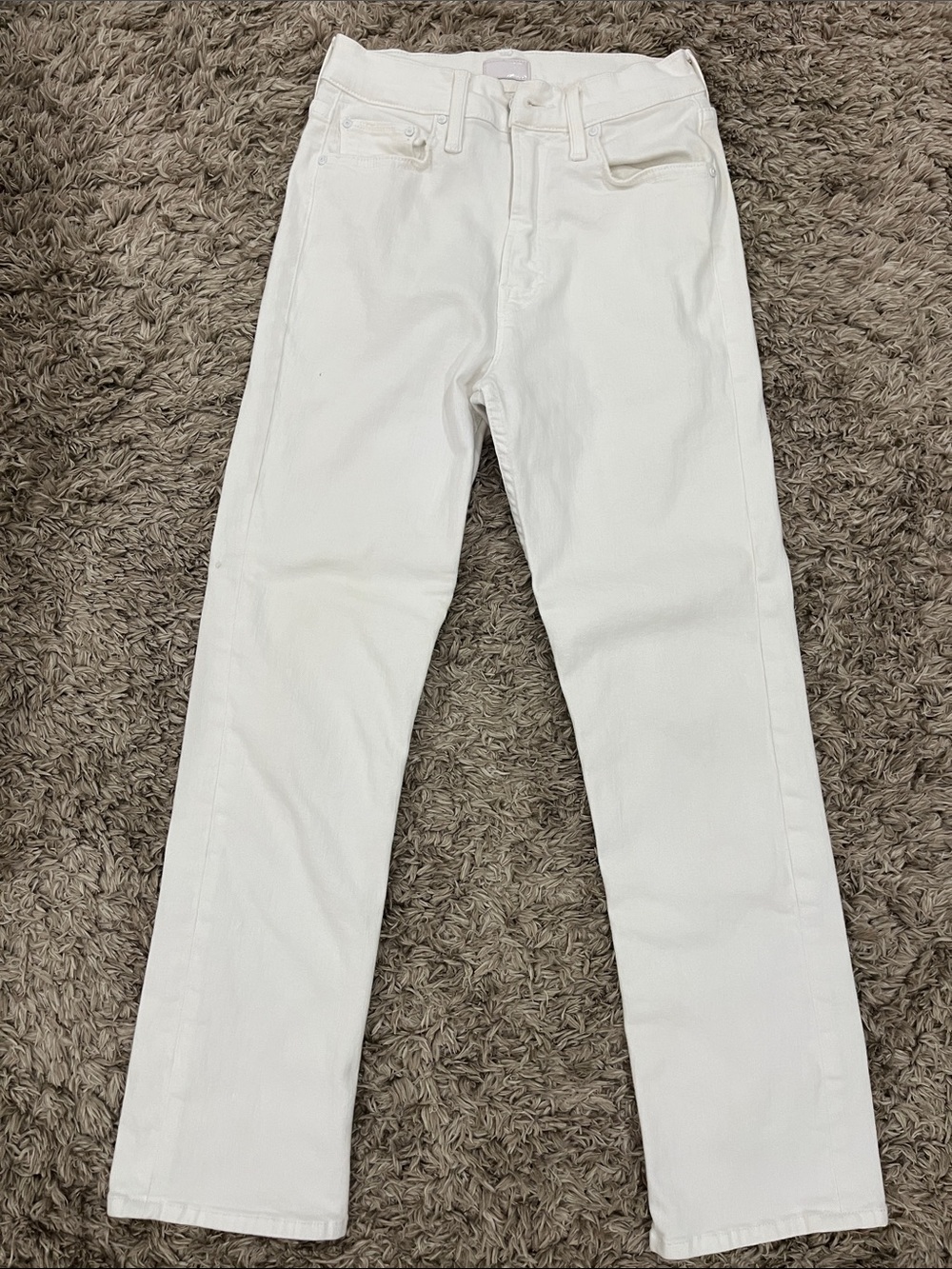 MOTHER White High Waisted Rider Ankle.         Fairest of Them All